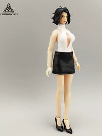 1/12 Scale Female Soldier Figure Leather Hip Skirt BJD Doll Clothes 6-inch Mecha Girl Non-staining Short Skirt 12-point Doll Dress