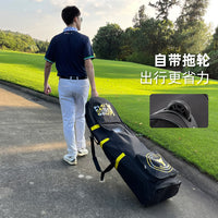 PLAYEAGLE 3rd Gen Golf Travel Bag with Wheels and Support Rod, Foldable Lightweight Flight Cover