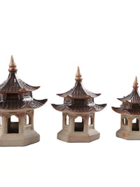 Miniature Hexagonal Pavilion Micro Landscape Ornament for Aquariums and Potted Plants