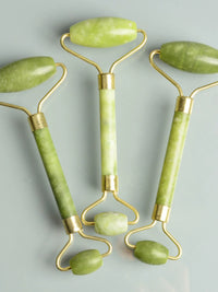 Natural Jade Facial Roller and Gua Sha Set for Face, Neck, and Body Massage