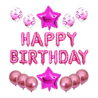 Happy Birthday Balloon Set with Latex and Sequin Balloons for Party Decoration