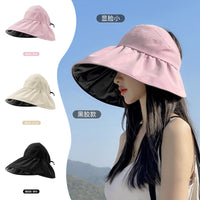 Women's Empty Top Sun Visor Hat Wide Brim UV Protection Fisherman Cap
