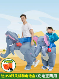 Inflatable Elephant Ride-On Costume for Kids and Adults - Cartoon Animal Performance Prop