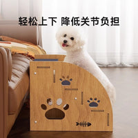 Pet Stairs for Small Dogs - Non-Slip Wooden Ramp for Sofa and Bed Access