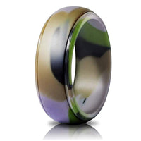 Men's 8mm Beveled Edge Silicone Ring for Outdoor Sports