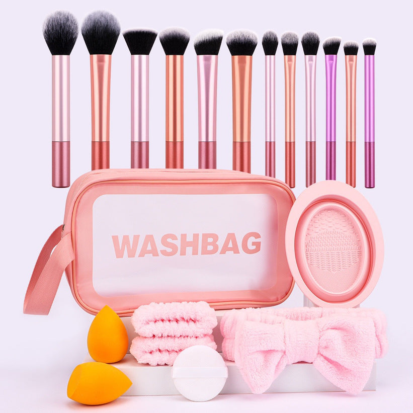 Professional Makeup Brush Set with Long Handles - Foundation, Powder, Blush, Eyeshadow Brushes