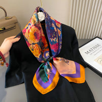 Women's Japanese Style Printed Square Scarf for Spring/Summer