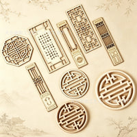 New Chinese Style Wooden Screen Coasters and Ornaments for DIY Crafts
