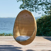 Outdoor Egg-Shaped PE Rattan Woven Bird's Nest Hanging Chair Waterproof Swing for Balcony Indoor Adult Cradle
