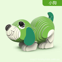 Kids' 3D DIY Cardboard Puzzle for Early Education - Dinosaur & Animal Models