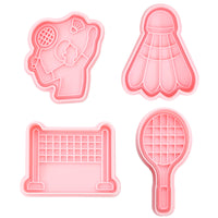 Badminton Series Cookie Cutters 3D Cartoon Racket DIY Clay Sports Simulation Molds