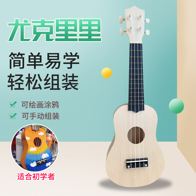 DIY Ukulele Kit for Kids, Wooden Mini Guitar Assembly and Painting Craft