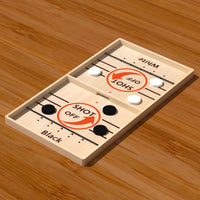 Wooden Fast Sling Puck Game, Foldable Two-Player Tabletop Battle Game for Parent-Child Interaction