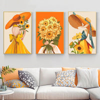 Chinese Style Sunflower Girl Cross Stitch Kit for DIY Embroidery