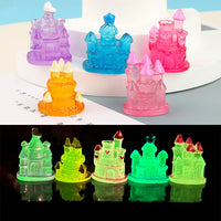 Luminous Cartoon Castle Micro Landscape Resin Ornament for Desktop Decoration