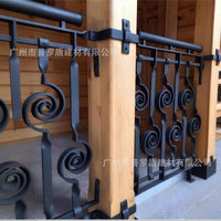 Vintage Wrought Iron Balcony Railing - Outdoor Garden Fence & Window Guard
