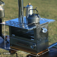Outdoor Camping Wood Stove with Chimney for Tent Heating and Picnic Grilling