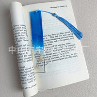 Ocean Style Resin Bookmark with Tassel, Handmade Stationery Gift