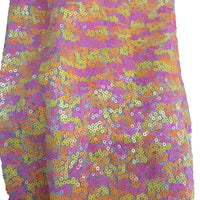 3cm Mesh Sequin Embroidered Fabric for Apparel and Tablecloths, Iridescent 3D Embroidery Material