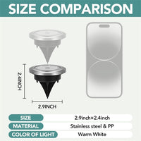Solar Powered Mini Ground Lights for Garden & Lawn, Waterproof Outdoor Landscape Pathway Lighting