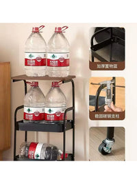 Vintage Industrial 3-Tier Rolling Cart with Storage Shelves and Wheels for Bedroom Living Room