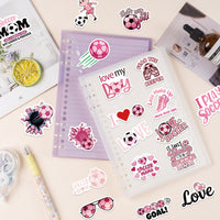 100PCS Pink Cartoon Football Waterproof PVC Stickers for Scrapbooking Phone Case Water Bottle Decoration
