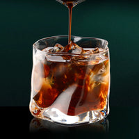 Twisted Ribbed Glass Coffee Mug Set for Latte, Iced Americano, and Water