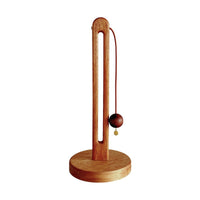 Acacia Wood Paper Towel Holder with Pendant for Kitchen Countertop or Wall Mount