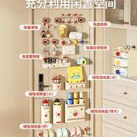 Magnetic Suction or Suction Cup Wall-Mounted Entryway Organizer with Key Hooks and Shoe Rack