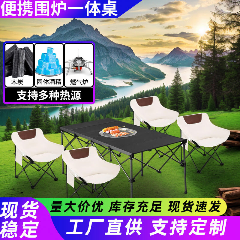 Portable IGT Aluminum Folding Table for Outdoor Grilling & Camping