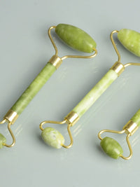 Natural Jade Facial Roller and Gua Sha Set for Face, Neck, and Body Massage