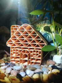 Fish Tank Shelter House for Fish and Shrimp, Nursery, Breeding, Submersible Hollow 3D Printed Landscaping Decoration