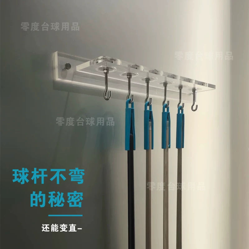 Wall-Mounted Billiard Cue Rack, Acrylic Pool Cue Holder for 6 or 8 Cues