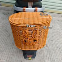 Electric Bicycle Rear Basket with Lid, Reinforced Universal Storage Basket for E-bikes and Bicycles