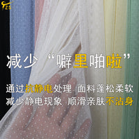 ALOLITA Dotted Mesh Fabric Anti-Static Jacquard Netting for Apparel and Decor