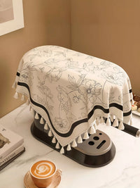 Coffee Maker Dust Cover with Rose Fern Pattern, Square Appliance Protector