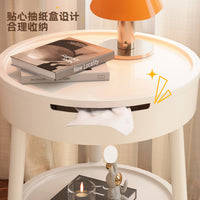 Creative Cream Style Mobile Side Table with Storage for Living Room Bedroom
