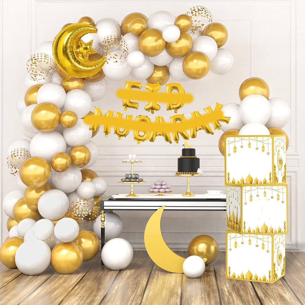 Eid Mubarak Star Moon Balloon Arch Kit for Festival Decoration