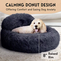 Plush Pet Bed for Cats and Small to Medium Dogs, Warm Winter Round Cushion