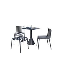 Outdoor Balcony Bistro Set, Wrought Iron Cafe Table and Chairs for Patio Garden
