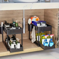 Pull-Out Under-Sink Organizer for Kitchen and Bathroom, Multi-functional Storage Rack