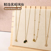 Large L-Shaped Necklace Display Stand with Stable Wooden Base for Jewelry & Bracelets