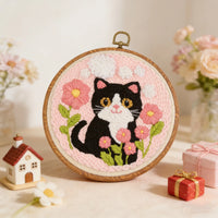 Punch Needle Embroidery Kit with Milk Cotton Yarn for DIY Wall Art Decor
