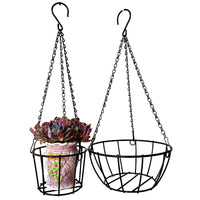 Minimalist Iron Art Hanging Planter Basket for Succulents and Greenery