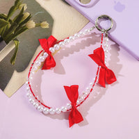 Pearl Bowknot Phone Charm Strap for Phone Case, Keys, and Bags