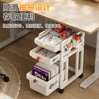 Mobile Bookshelf Cart with Wheels, Multi-layer Storage Rack for Home Office and Students