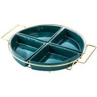 Nordic Ceramic Divided Serving Platter for Snacks and Fruits