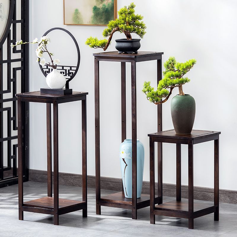 Bamboo Plant Stand with Storage Shelf for Living Room Balcony