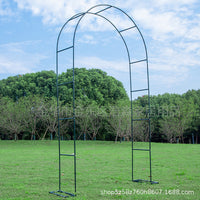 Metal Garden Arch for Climbing Plants, Rose Arbor Trellis with Base, Outdoor Grape Pergola Support