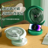 Foldable USB Desk Fan with Phone Holder, Portable Circulating Fan for Office and Home